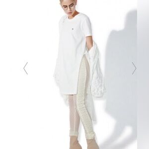 Diamond Supply Co Fair Cream Lace, Mesh, Polka Dot Leggings Size M NWT